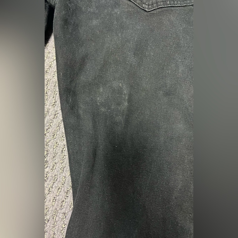 Black Rockstar Distressed Baggy Denim Men’s Jeans with Star Patches Size 40 - Picture 13 of 16